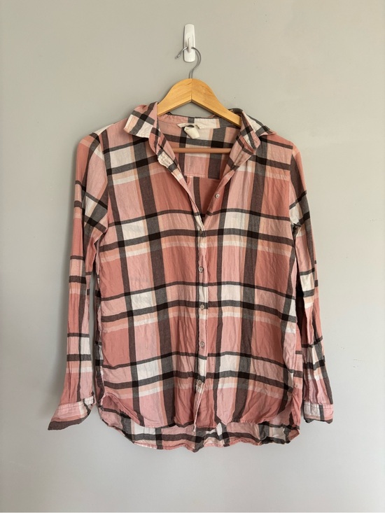 H&M Tops - H&M Multi Colored Pink, Gray, White Plaid Button Down Shirt Size 2